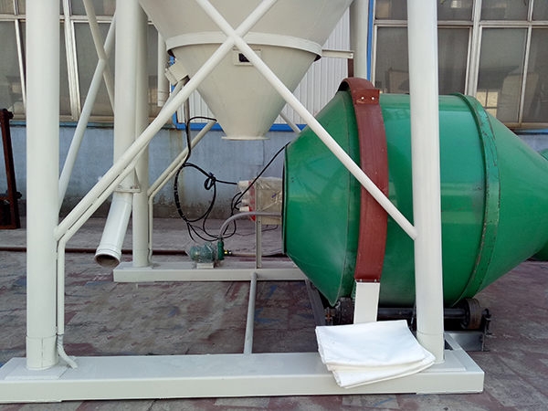 Continuous dry mixed mortar mixer and storage tank